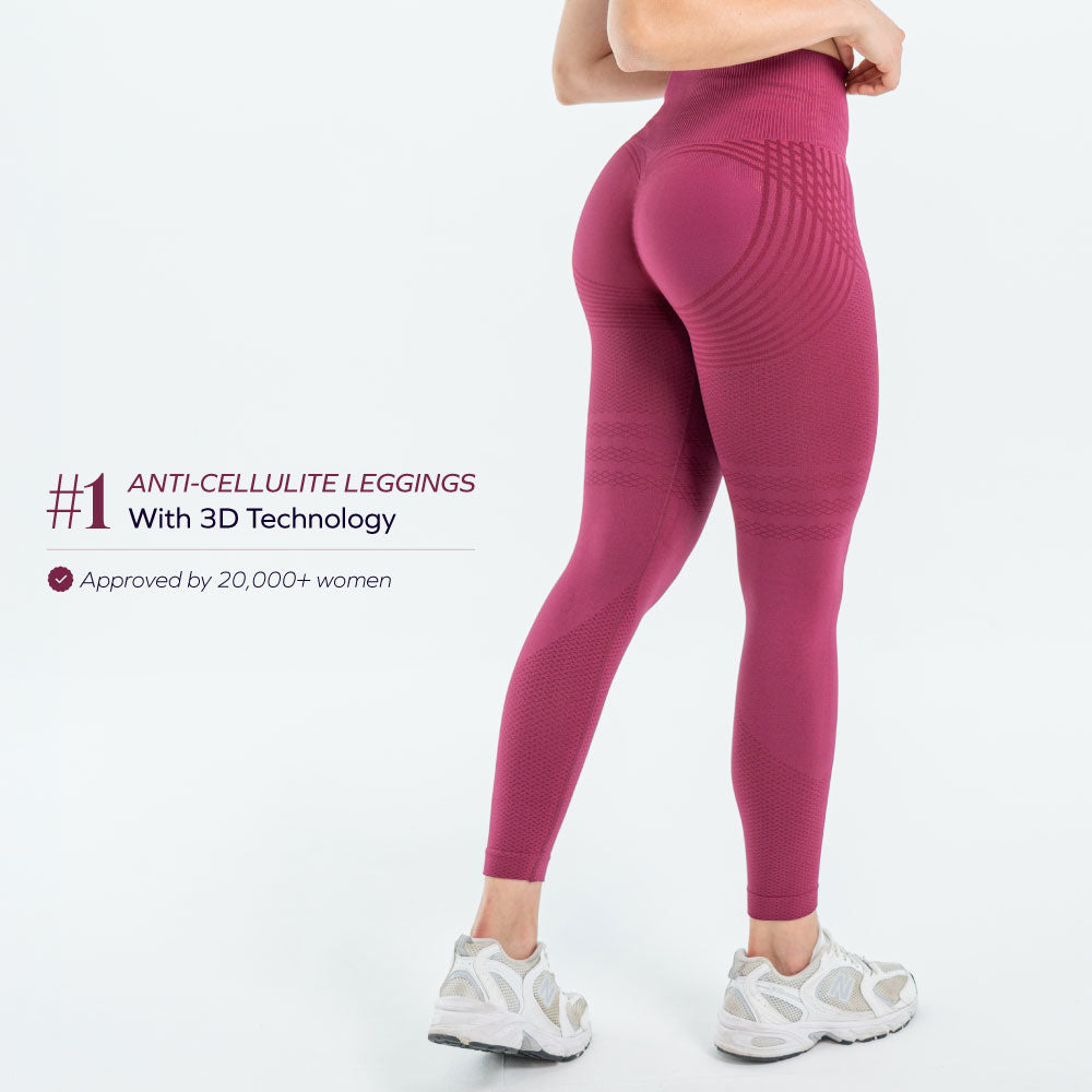 3D Leggings | Wine Red