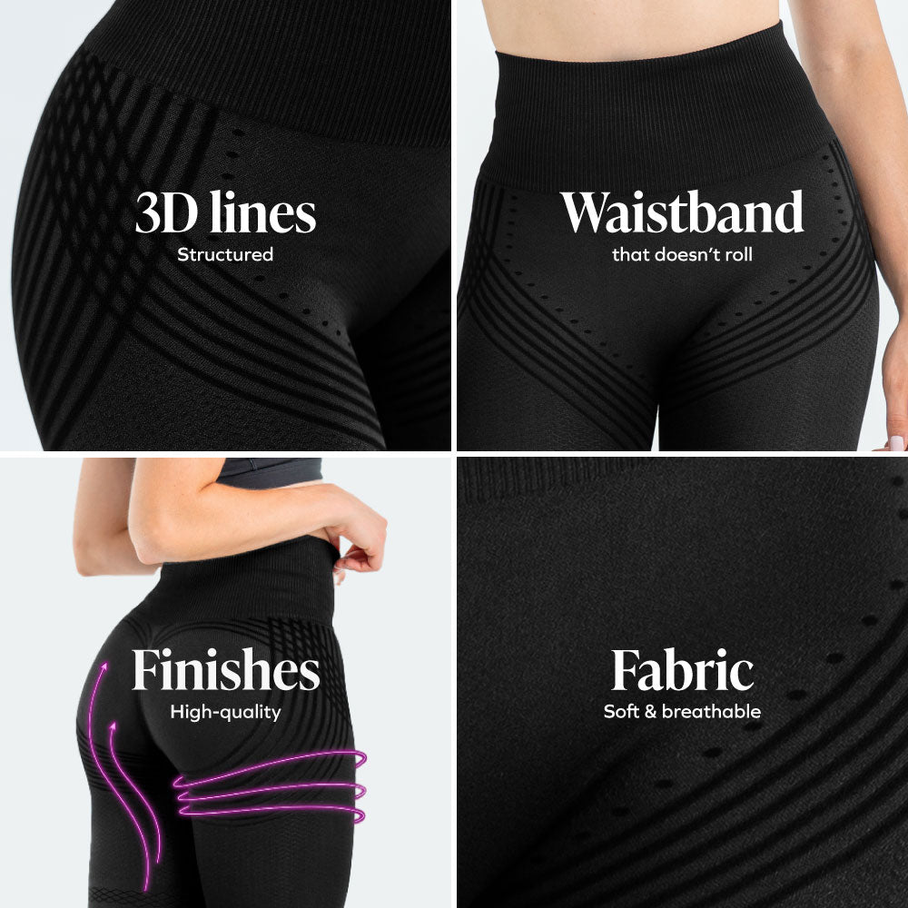 3D Leggings | Black | 2-Pack